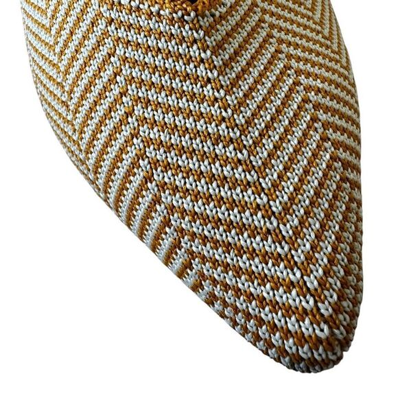 Rothy’s The Point Toe Yellow White Chevron Slip On Shoes Ballet Flats Knit  Sz 7 - Picture 6 of 15